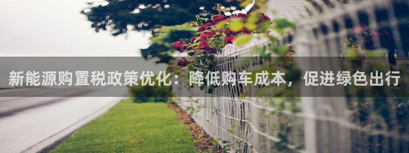 腾众娱乐:新能源购置税政策优化:降低购车成本,促进绿色出行